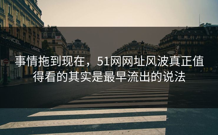 事情拖到现在，51网网址风波真正值得看的其实是最早流出的说法